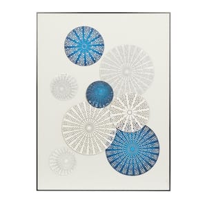 White Cotton Contemporary Abstract Framed Wall Art, 30 in. x 1 in. x 40 in.