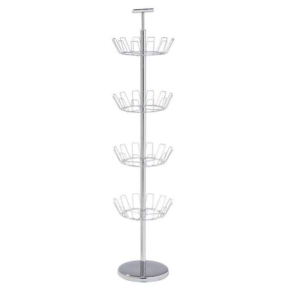 Honey-Can-Do 49.2 in. H 24-Pair 24-Tier Chrome Steel Shoe Rack