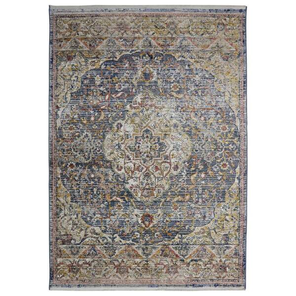 Dark Blue 6 ft. x 9 ft. Vintage Oriental Area Rug