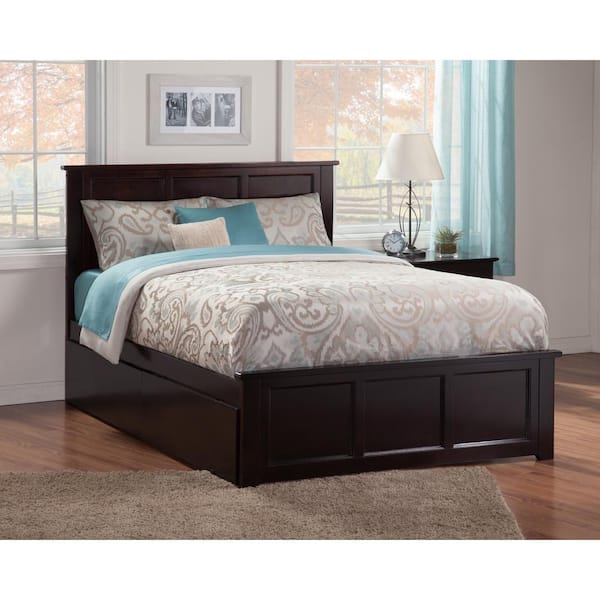 AFI Madison Queen Platform Bed with Matching Foot Board with 2-Urban Bed Drawers in Espresso