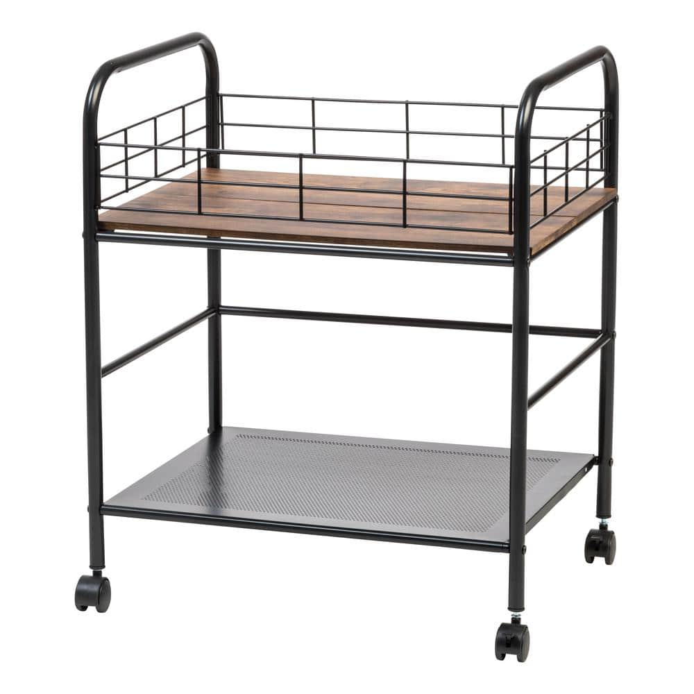 Wide Wood and Metal Rolling Storage Cart price history on PriceWatchPro