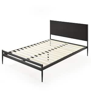 Clarrisa Black King Upholstered Metal Platform Bed