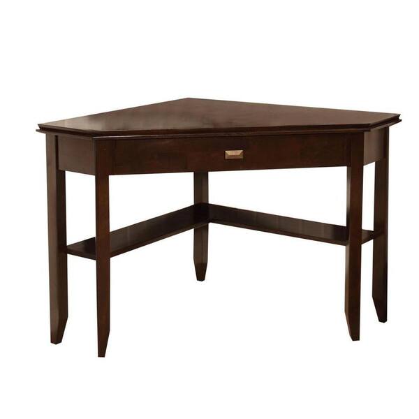Simpli Home Urban Fair Dark Brown Solid Wood Corner Desk-DISCONTINUED