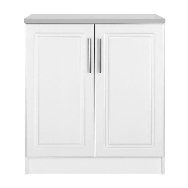 Hampton Bay Select 24 in. D x 32 in. W x 36 in. H MDF 2-Door Base Wood Freestanding Cabinet in White