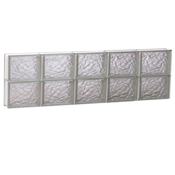 Clearly Secure 38.75 in. x 11.5 in. x 3.125 in. Frameless Ice Pattern Non-Vented Glass Block Window