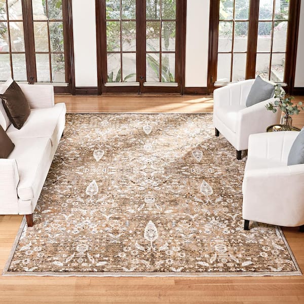 Damita Gavi Brown 8 ft. x 10 ft. Moroccan/Medallion Indoor Area Rug