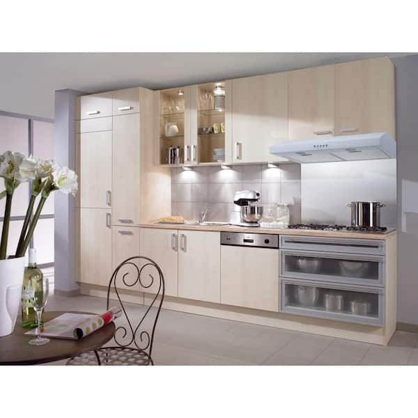 30 in. 330 CFM Convertible Under Cabinet Range Hood in White with Mesh Filters and Push Button