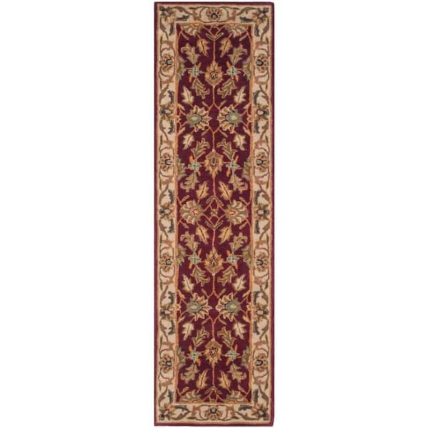 SAFAVIEH Heritage Red/Ivory 2 ft. x 12 ft. Border Runner Rug