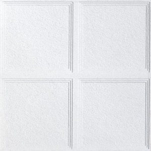 Luna 2 ft. x 2 ft. White Pedestal IV Lay-In Fiberboard Ceiling Panel (12-Pack)