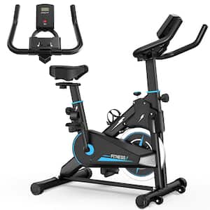 Black Blue Steel Exercise Bike Cycling Bike, Indoor Exercise Bike, Portable Home Fitness Workout Cycle