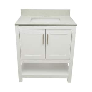 Taos 31 in. W x 22 in. D x 36 in. H Bath Vanity in White with Quartz Stone Galaxy White Top with White Basin