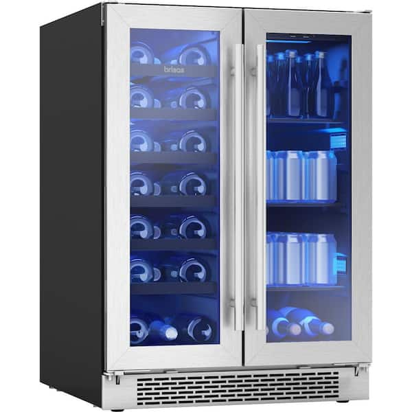 Dual Zone Stainless Steel Under Counter Wine and Beverage Cooler