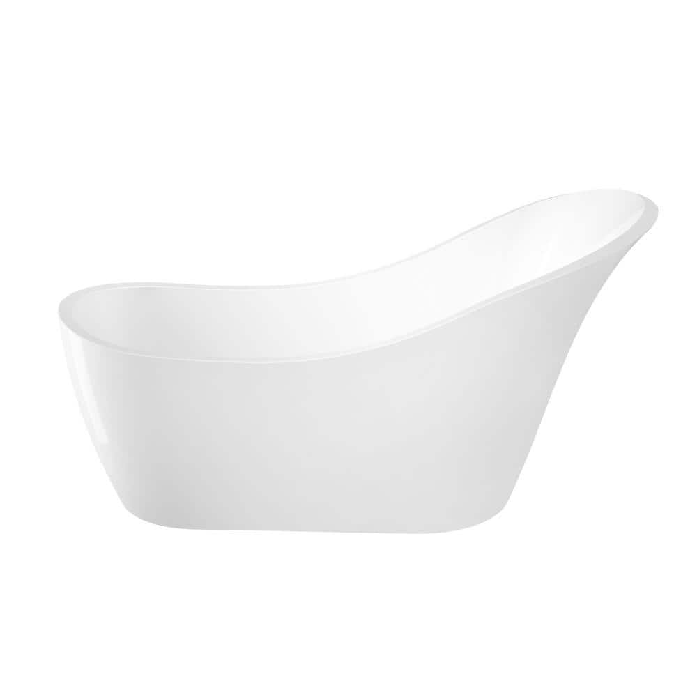 McGuire 69.25 in. Acrylic Slipper Flatbottom Non-Whirlpool Bathtub in White with Integral Drain in Brushed Nickel price history on PriceWatchPro