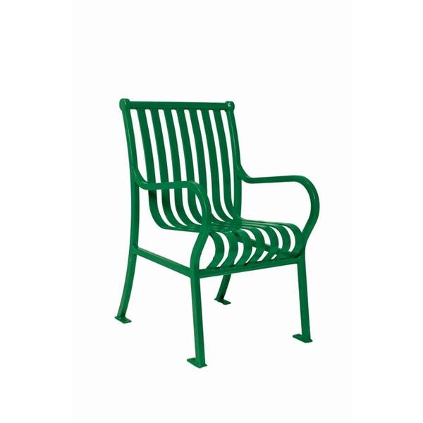 Ultra Play 2 ft. Commercial Park Hamilton Chair in Green with Arms Surface Mount
