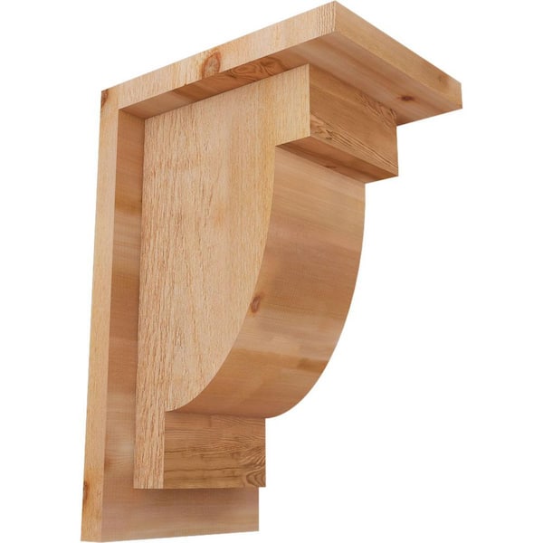 Ekena Millwork 6 in. x 8 in. x 12 in. Western Red Cedar Alpine Rough Sawn Corbel with Backplate