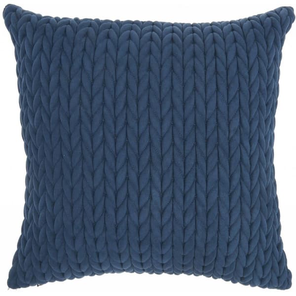 HomeRoots Jordan Blue Geometric Polyester 18 in. X 18 in. Throw Pillow