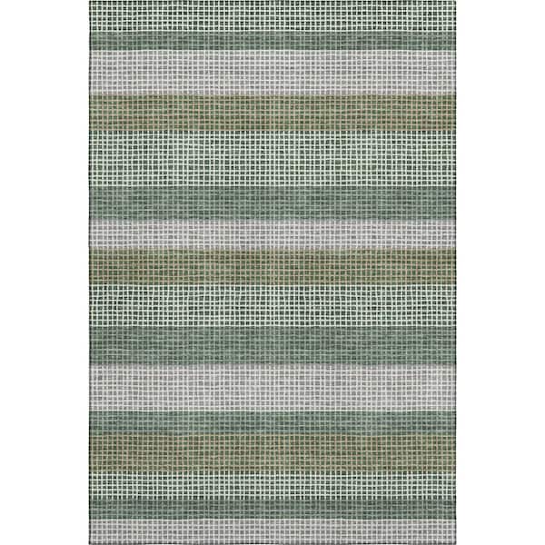 Mayfield Premium Machine Washable Abstract AMF2530 Basil 10 ft. x 14 ft. Area Rug