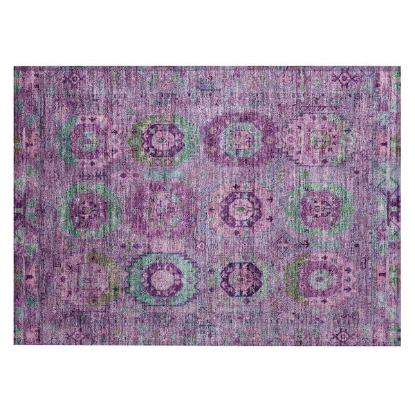 Chantille Machine Washable Indoor/Outdoor Abstract ACN2228 Purple 1 ft. 8 in. x 2 ft. 6 in. Accent Rug