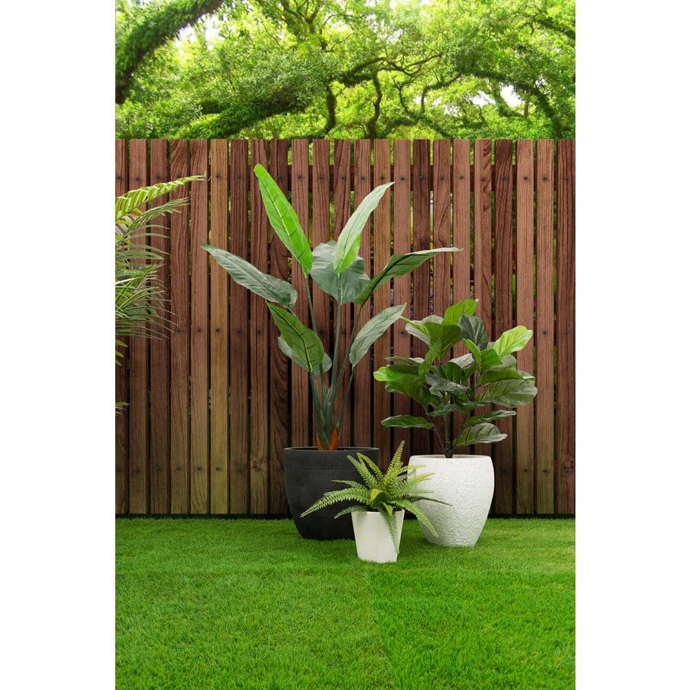 59-Inch Green Artificial Monstera Floor Plant with Black Plastic Pot