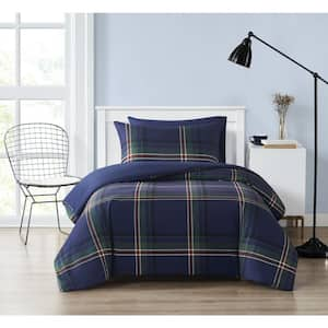 Bronson Plaid Full/Queen 3-Piece Multicolor Microfiber Duvet Cover Set