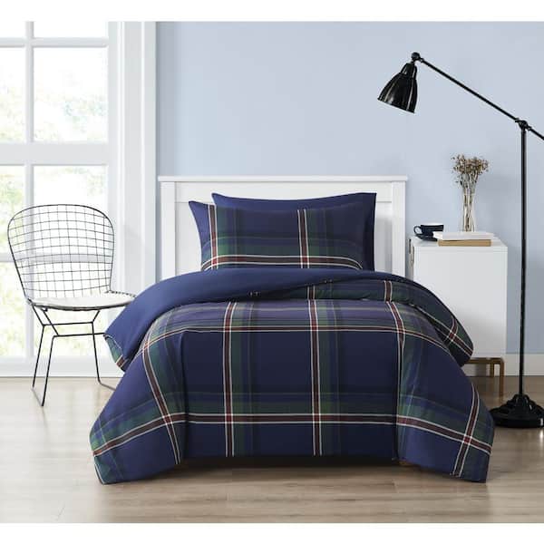 Truly Soft Bronson Plaid Full/Queen 3-Piece Multicolor Microfiber Duvet Cover Set