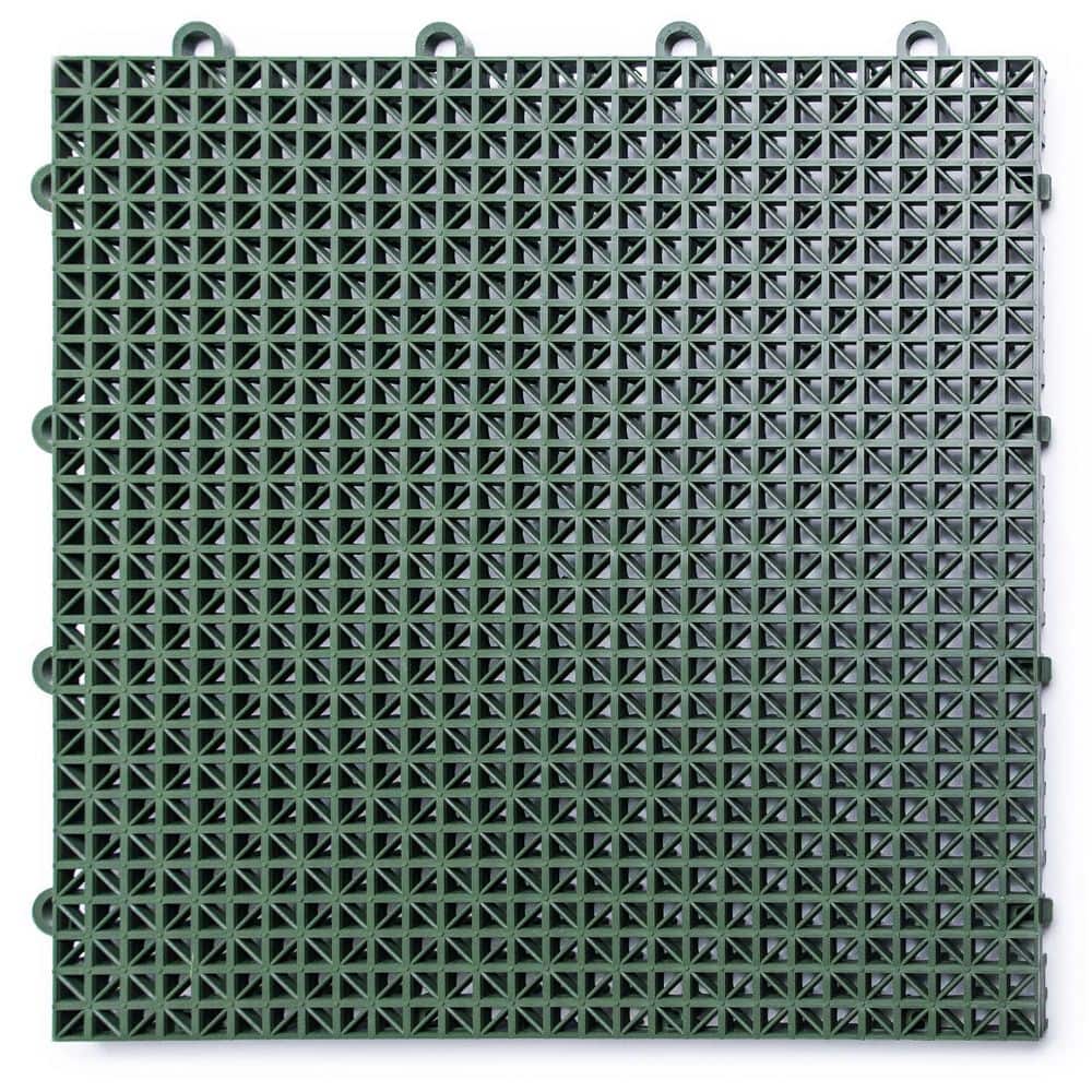 12 in. x 12 in. Green DeckTile Modular Outdoor Polypropylene Tile Flooring (40-Pack) price history on PriceWatchPro
