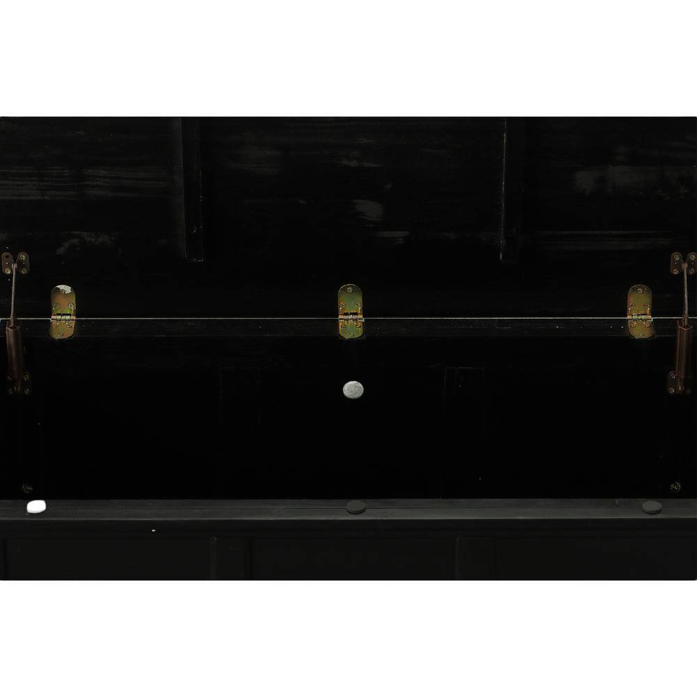 Antique Black Tapered Leg Accent Storage Chest