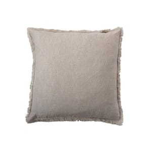 Natural Color Stonewashed Polyester 20 in. x 20 in. Throw Pillow