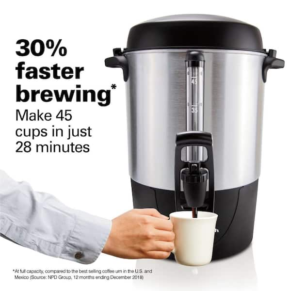 Hamilton Beach 45 cup Fast hotsell Brew stainless steel one hand dispensing coffee urn