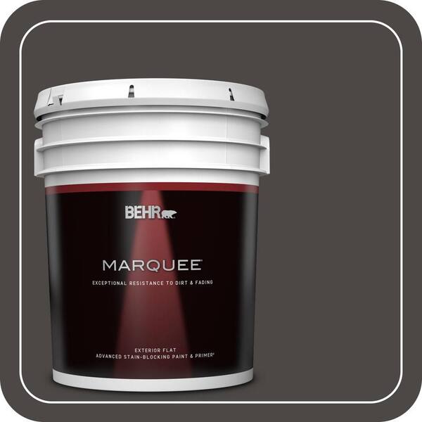 BEHR MARQUEE 5 gal. Home Decorators Collection #HDC-CL-14A Warm Onyx Flat Exterior Paint & Primer