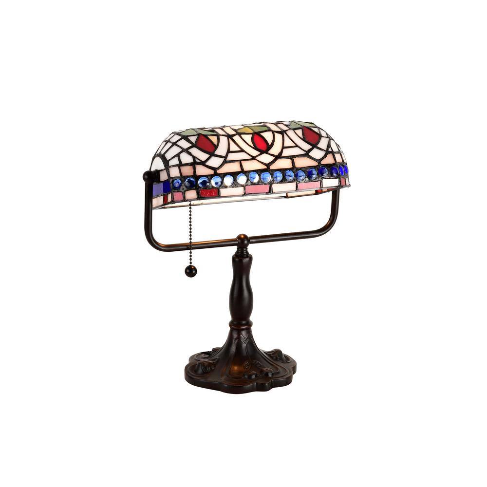 13 in. Art Glass Multicolored/Brown Desk Reading Lamp price history on PriceWatchPro
