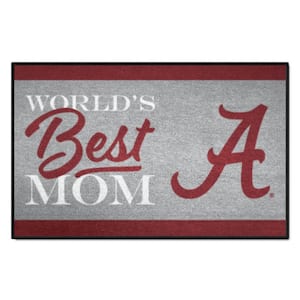 Alabama Crimson Tide Red World's Best Mom 19 in. x 30 in. Starter Mat Accent Rug