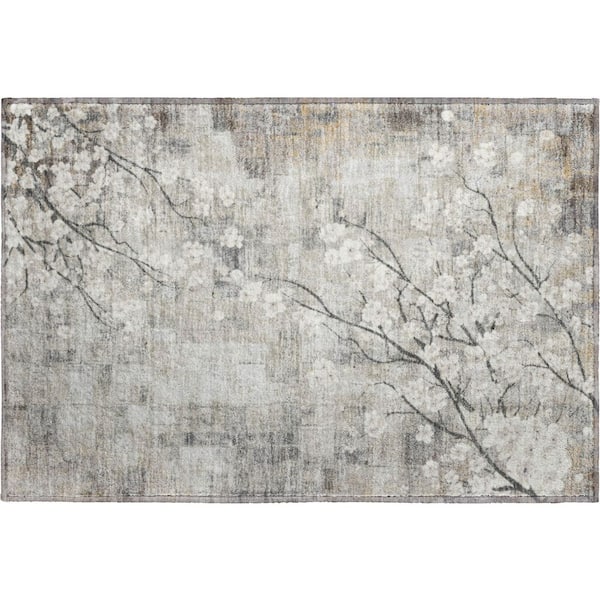 Mayfield Premium Machine Washable Abstract AMF2248 Beige 2 ft. x 3 ft. Accent Rug