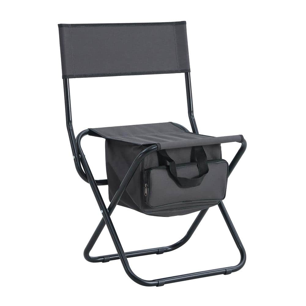 4-Pieces Grey Folding Outdoor Chair with Storage Bag for indoor, Outdoor Ca
