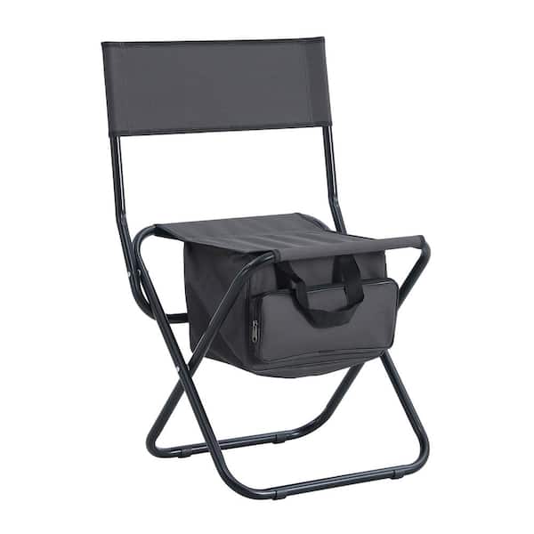 Unbranded 4-Pieces Grey Folding Outdoor Chair with Storage Bag for indoor, Outdoor Camping, Picnics and Fishing
