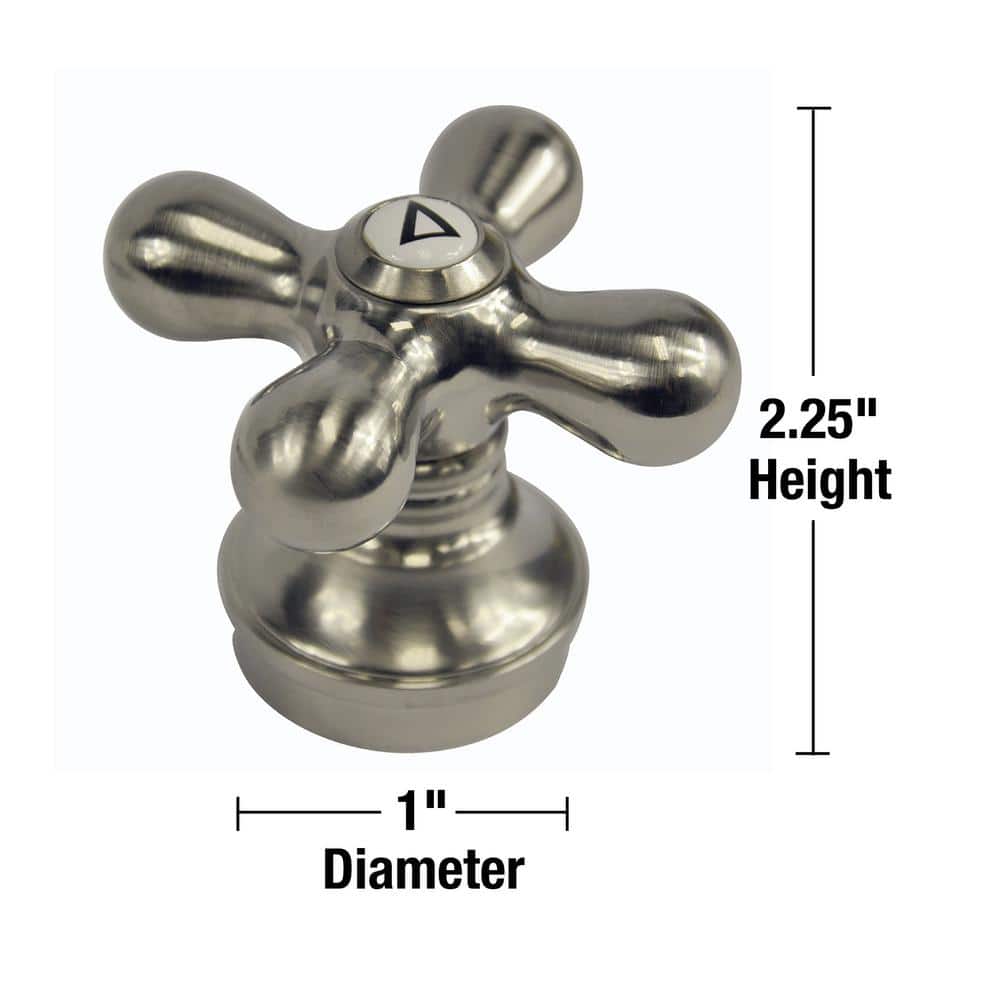 Brushed Nickel Cross-Arm Faucet Handle with Adapters
