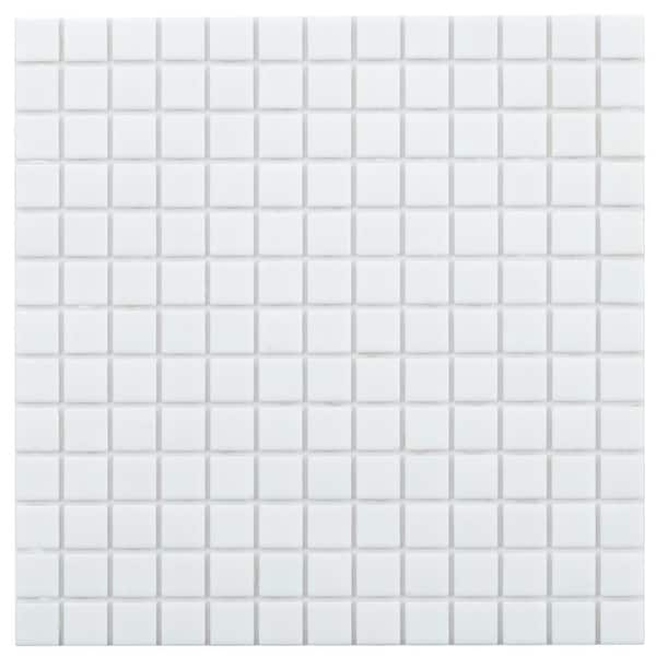 Apollo Tile Dune 4 in. x 6 in. Glossy Rice White Glass Mosaic Uniform square Wall & Floor Sample Tile (0.13 sq. ft./Piece) (1-Pack)