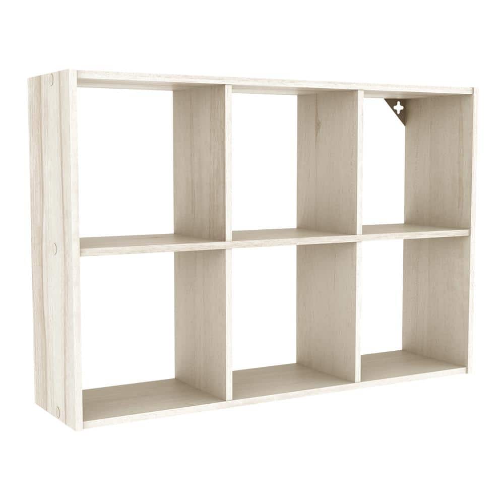 Bleached Walnut 6-Cube Mini Desktop Organizer