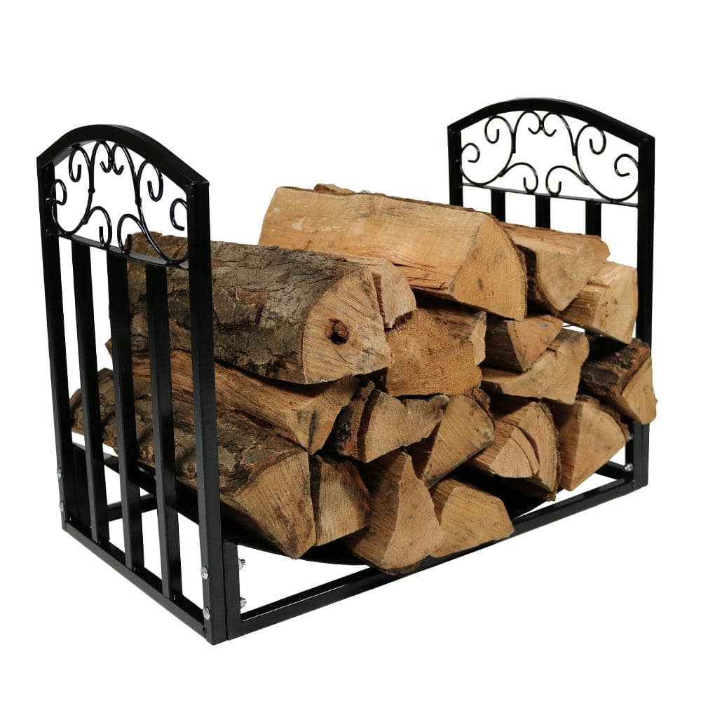 Sunnydaze 24 in. Decorative Firewood Log Rack Holder QX 2DLH The Home Depot