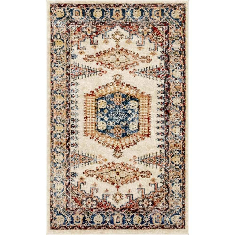Unique Loom Utopia Larissa Cream 3' 3 x 5' 3 Area Rug 3145781 - The ...