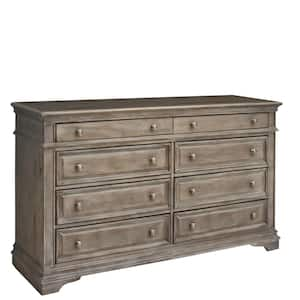 Highland Park 8-Drawer Driftwood Dresser (66 in. Depth x 19 in. Width x 38 in. Height)