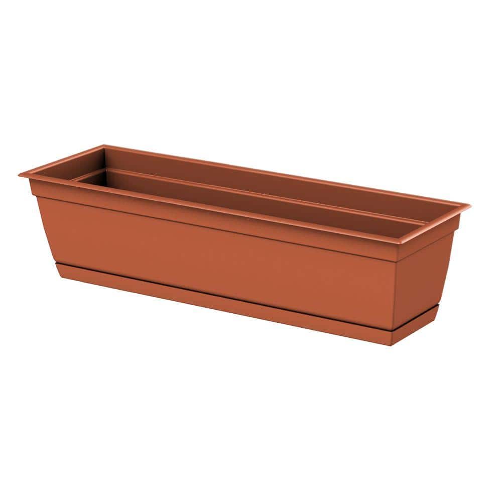 7.90 in. x 24.00 in. Clay Plastic Window Box (12-pack)