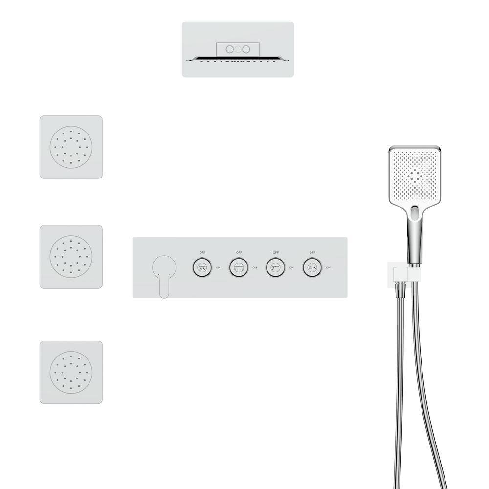 GIVING TREE 6Spray Patterns 23 in. Dual Shower Heads Wall Mount 3Jet