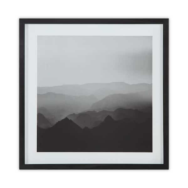 NADAAL STUDIOS Halston Framed Art Print Serene Mountainous Landscape Black Frame, 18.0 in. x 18.0 in.