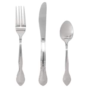 Fairmont 3 Piece Silver Stainless Steel Flatware Set, Service for 1