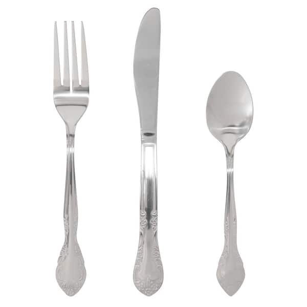 Gibson Fairmont 3 Piece Silver Stainless Steel Flatware Set, Service for 1