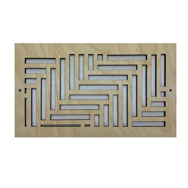 Elevation Wood Air Register (8 in. x 16 in.)-Screw-In Wall and Ceiling Vent Cover-Decorative Wooden HVAC Grille