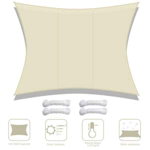 10 ft. x 13 ft. Beige Rectangle Sun Shade Sail