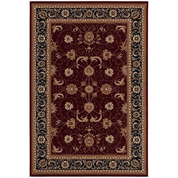 HomeRoots Bernadette Red Black 5 ft. x 8 ft. Abstract Olefin Area Rug