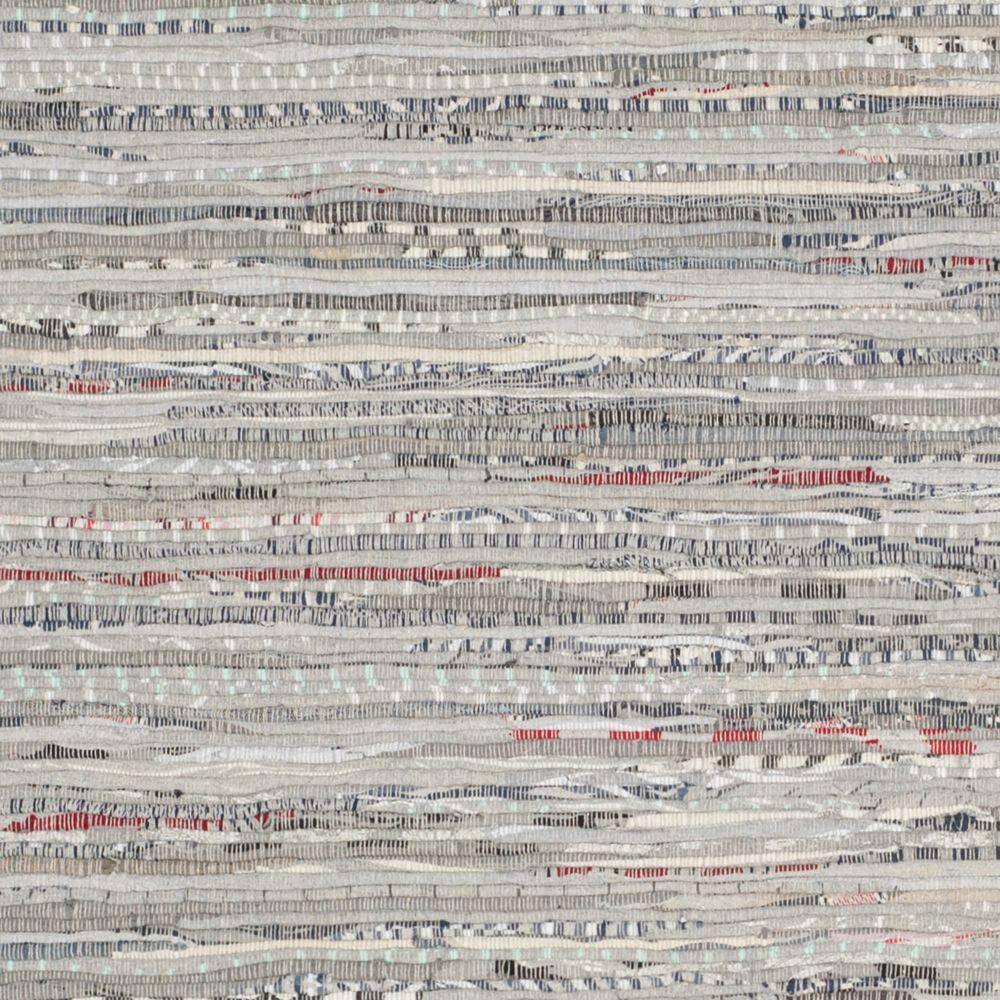 Handwoven Striped Gray Cotton Square Area Rug - 8' x 8'